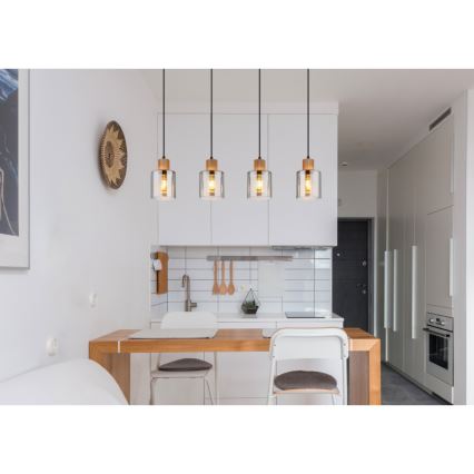 Globo - Hanglamp aan een koord 4xE27/25W/230V zwart