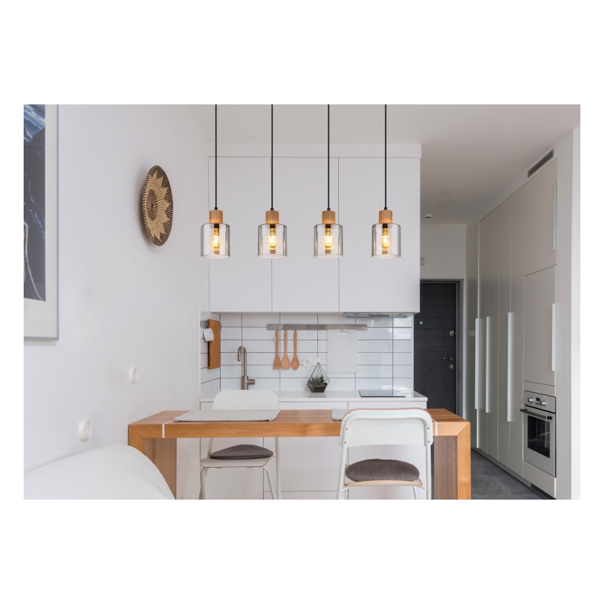 Globo - Hanglamp aan een koord 4xE27/25W/230V zwart