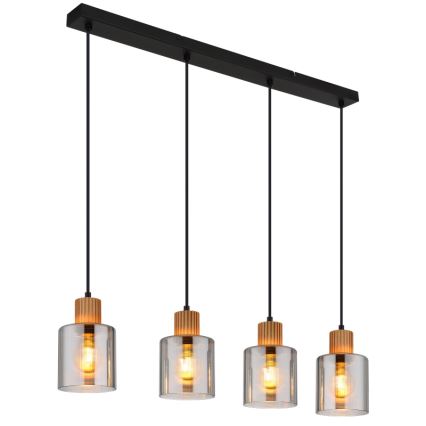 Globo - Hanglamp aan een koord 4xE27/25W/230V zwart