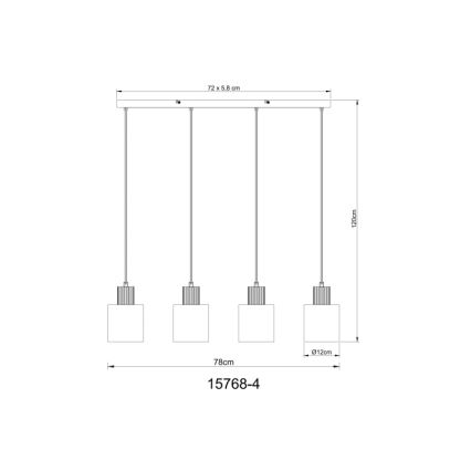Globo - Hanglamp aan een koord 4xE27/25W/230V zwart