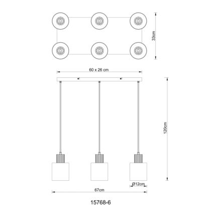 Globo - Hanglamp aan kabel 6xE27/25W/230V