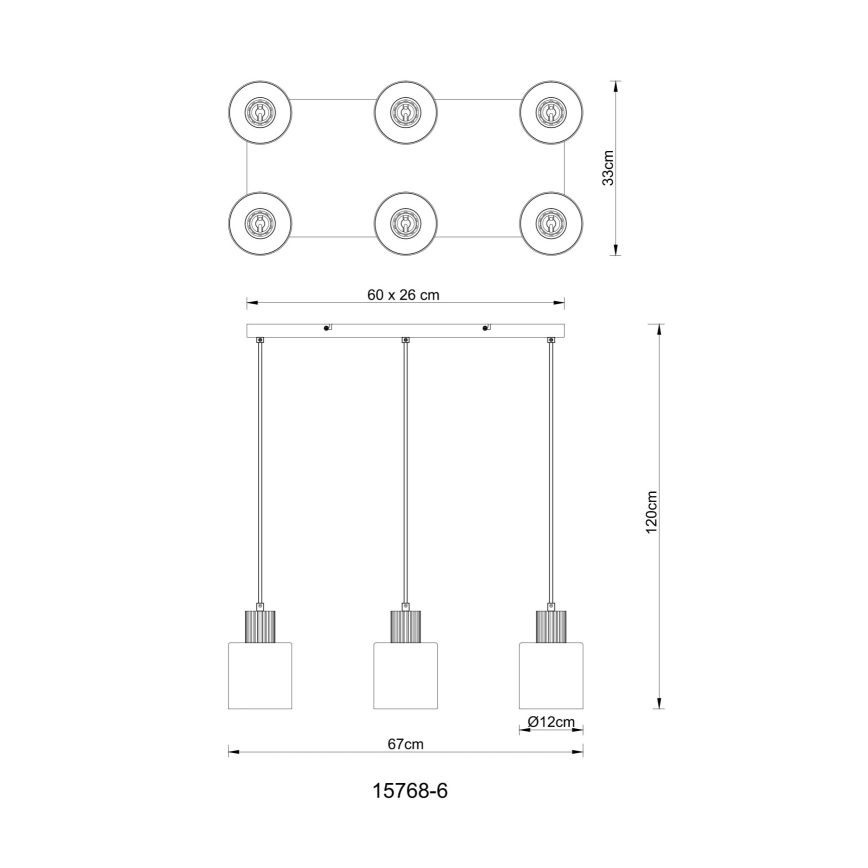 Globo - Hanglamp aan kabel 6xE27/25W/230V