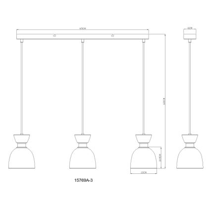 Globo - Hanglamp aan een koord 3xE14/40W/230V bruin/gerookt