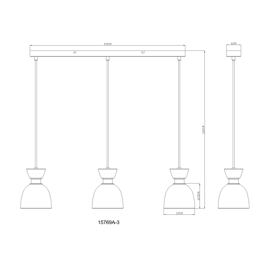 Globo - Hanglamp aan een koord 3xE14/40W/230V bruin/gerookt