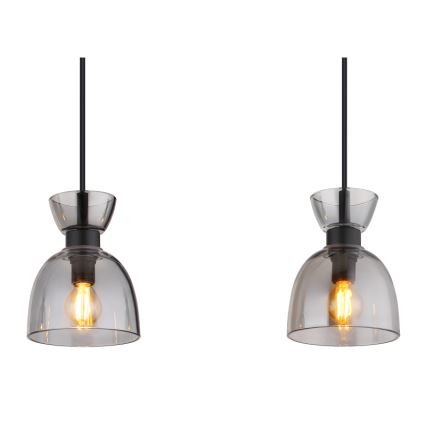 Globo - Hanglamp aan een koord 3xE14/40W/230V zwart/gerookt