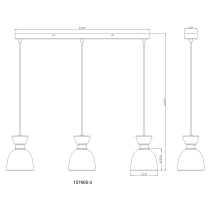 Globo - Hanglamp aan een koord 3xE14/40W/230V zwart/gerookt