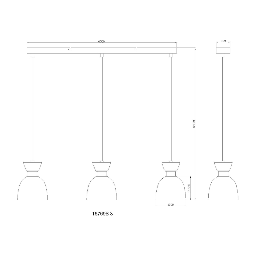 Globo - Hanglamp aan een koord 3xE14/40W/230V zwart/gerookt