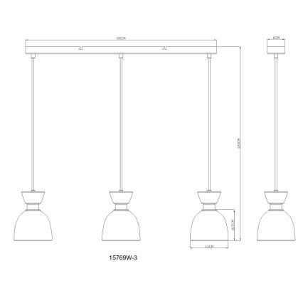 Globo - Hanglamp aan een koord 3xE14/40W/230V wit