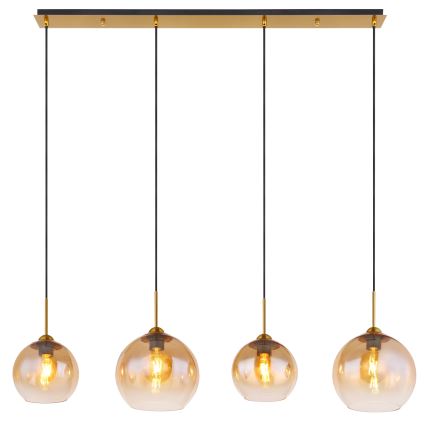Globo - Hanglamp met kabel 4xE27/60W/230V messing