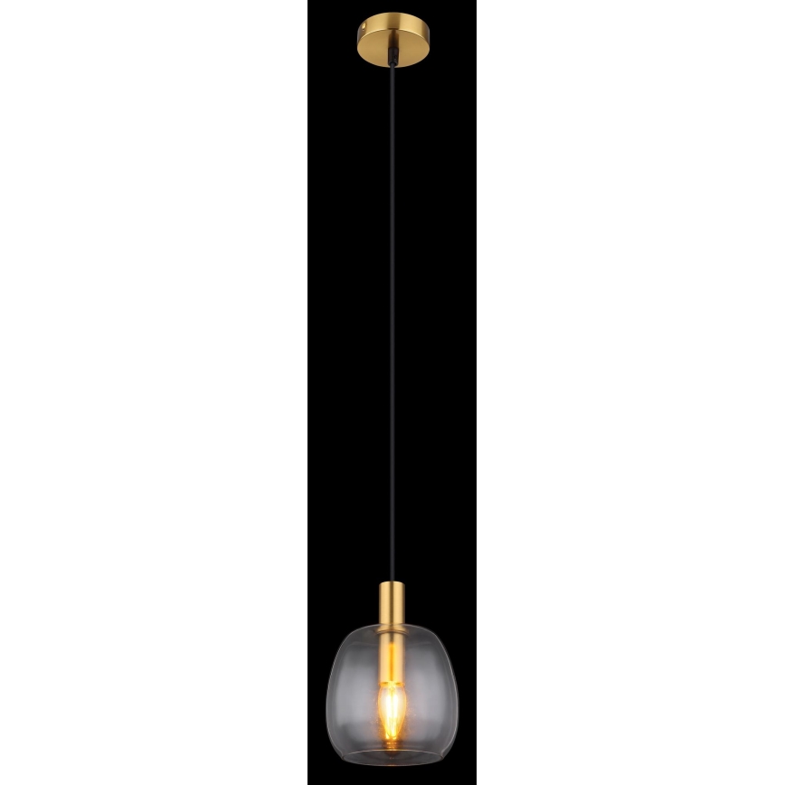Globo - Hanglamp aan een koord 1xE14/40W/230V diameter 16 cm messing