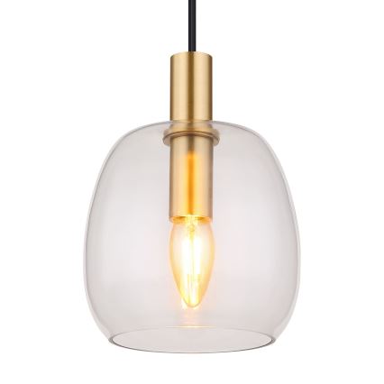 Globo - Hanglamp aan een koord 1xE14/40W/230V diameter 16 cm messing