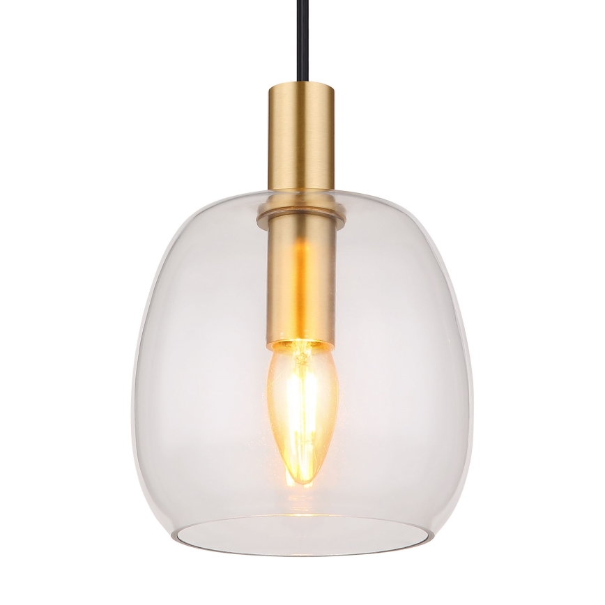 Globo - Hanglamp aan een koord 1xE14/40W/230V diameter 16 cm messing