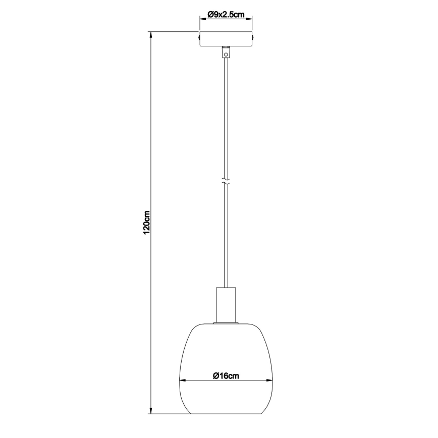 Globo - Hanglamp aan een koord 1xE14/40W/230V diameter 16 cm messing
