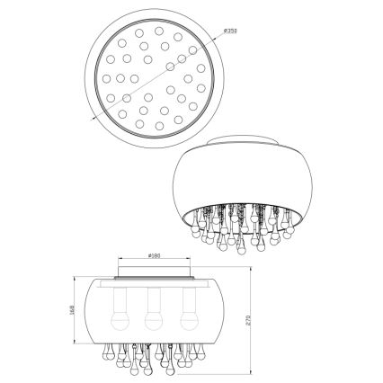 Globo 15809D - Plafondverlichting KALLA 5xE14/25W/230V