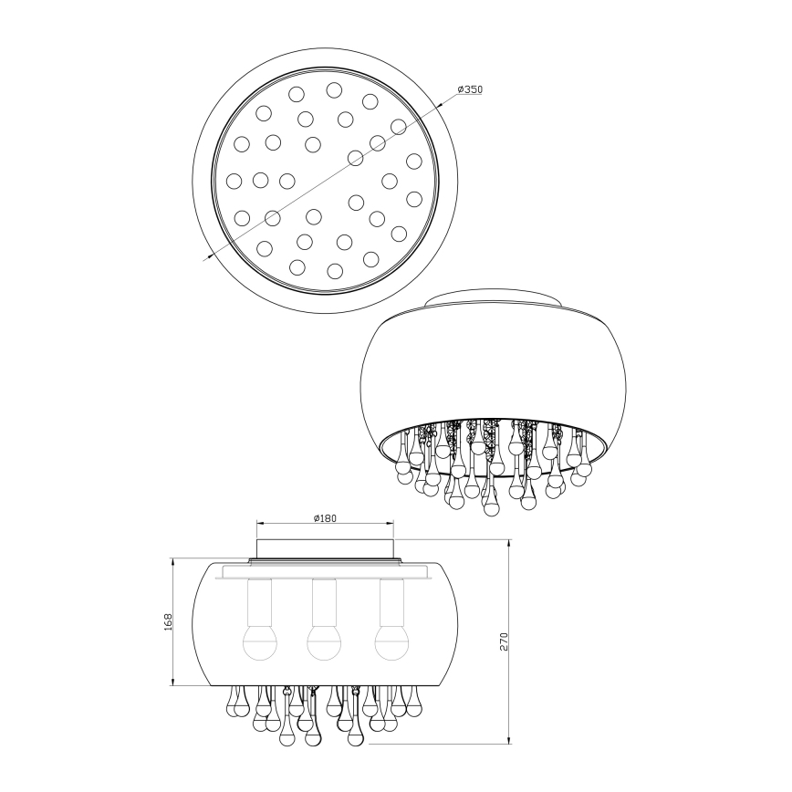 Globo 15809D - Plafondverlichting KALLA 5xE14/25W/230V