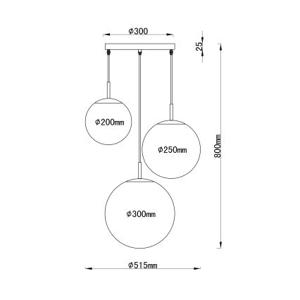 Globo - Hanglamp aan een koord 3xE27/60W/230V