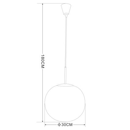 Globo - Hanglamp aan kabel 1xE27/60W/230V Ø 30 cm
