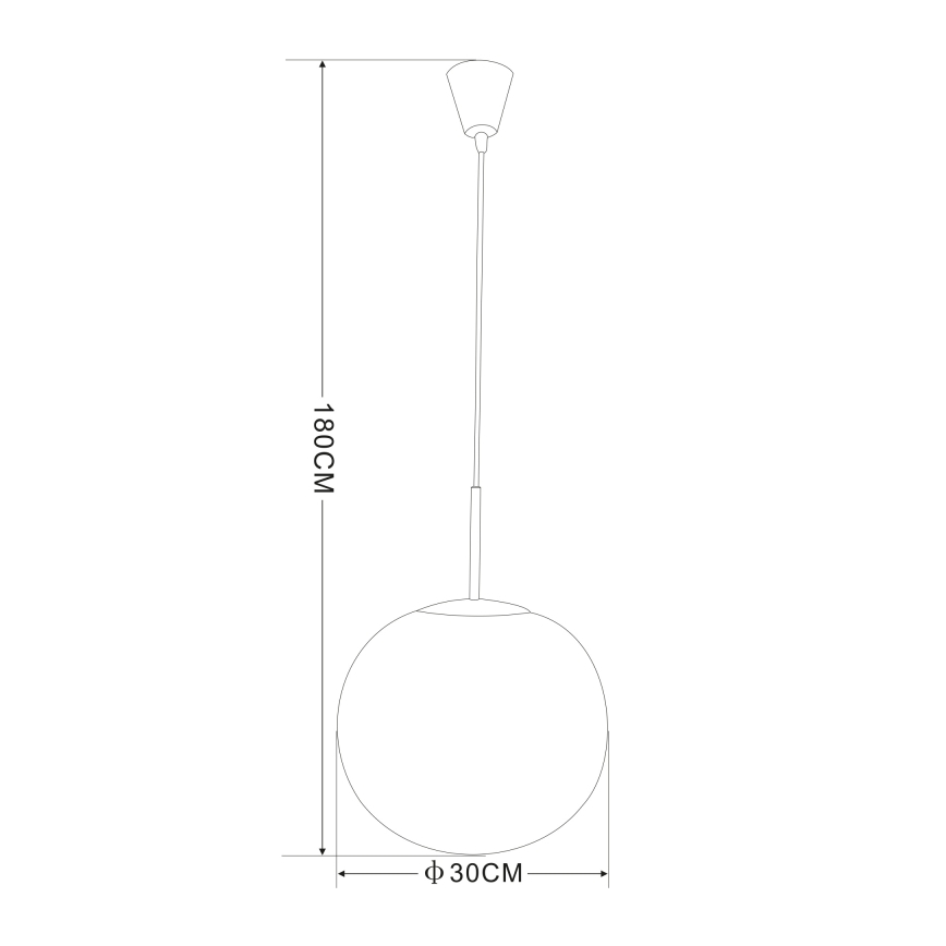 Globo - Hanglamp aan kabel 1xE27/60W/230V Ø 30 cm