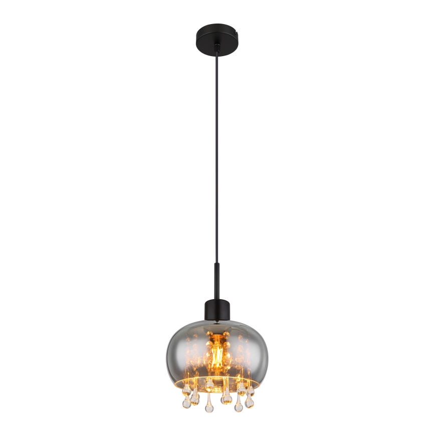 Globo - Hanglamp aan een koord 1xE27/9W/230V diameter 21 cm zwart