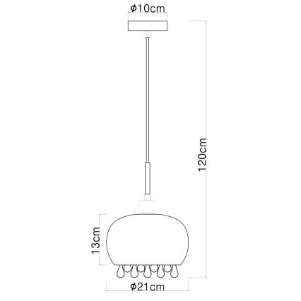 Globo - Hanglamp aan een koord 1xE27/9W/230V diameter 21 cm zwart