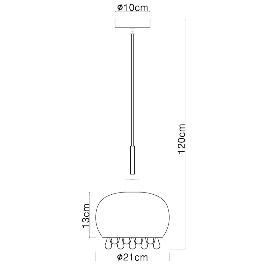 Globo - Hanglamp aan een koord 1xE27/9W/230V diameter 21 cm zwart