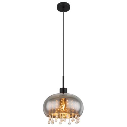Globo - Hanglamp aan een koord 1xE27/9W/230V diameter 28 cm zwart