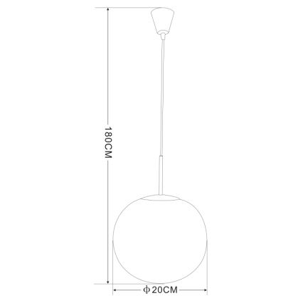 Globo - Hanglamp aan een koord 1xE27/60W/230V d. 20 cm
