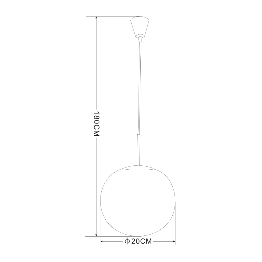 Globo - Hanglamp aan een koord 1xE27/60W/230V d. 20 cm