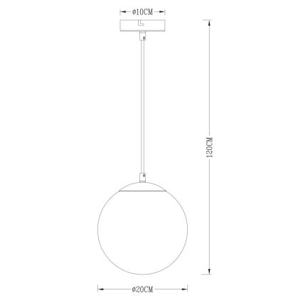 Globo - Hanglamp aan een koord 1xE27/40W/230V diameter 20 cm