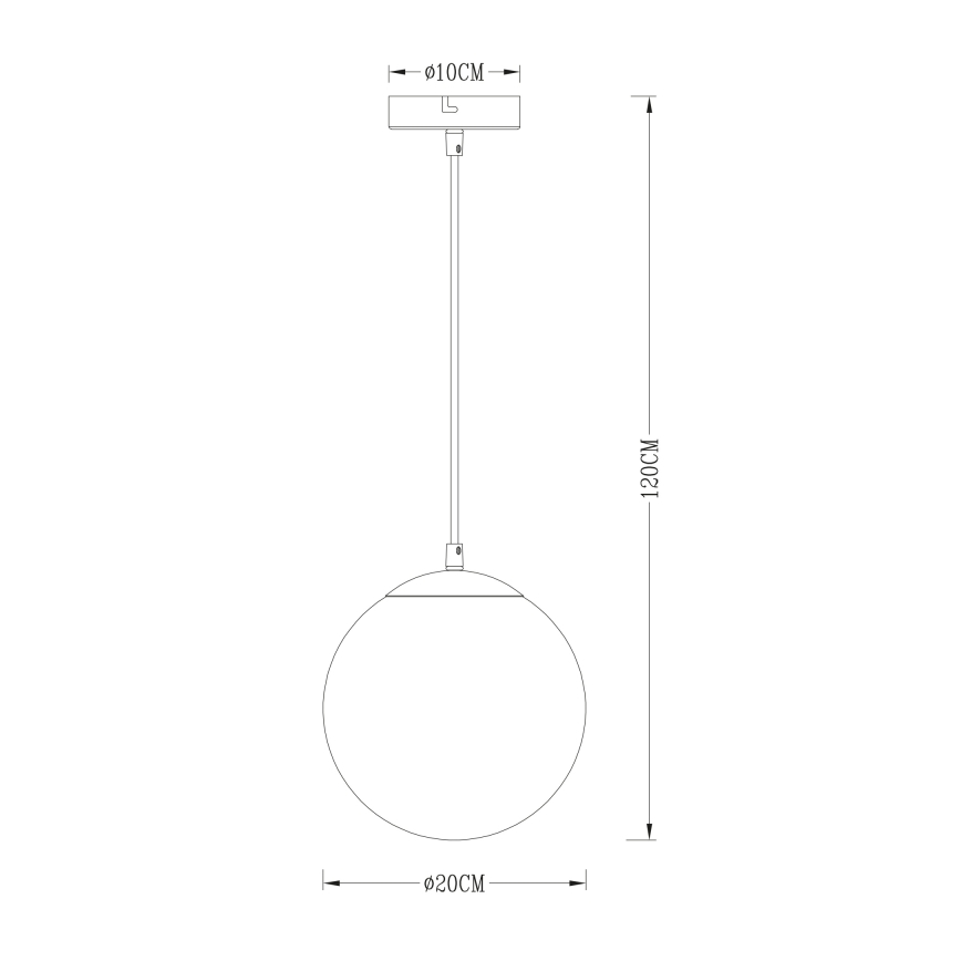Globo - Hanglamp aan een koord 1xE27/40W/230V diameter 20 cm