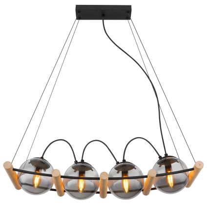 Globo - Hanglamp aan een koord 4xE14/15W/230V rubberen boom