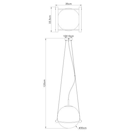 Globo - Hanglamp aan een koord 1xE27/15W/230V rubberen boom