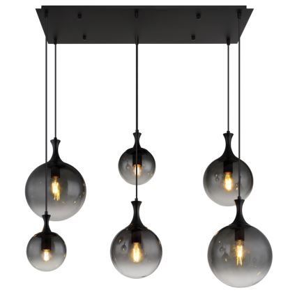 Globo - Hanglamp aan een koord 6xE27/10W/230V zwart