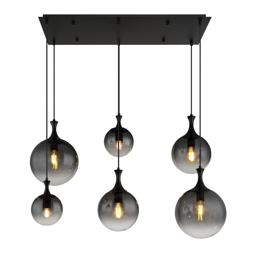 Globo - Hanglamp aan een koord 6xE27/10W/230V zwart