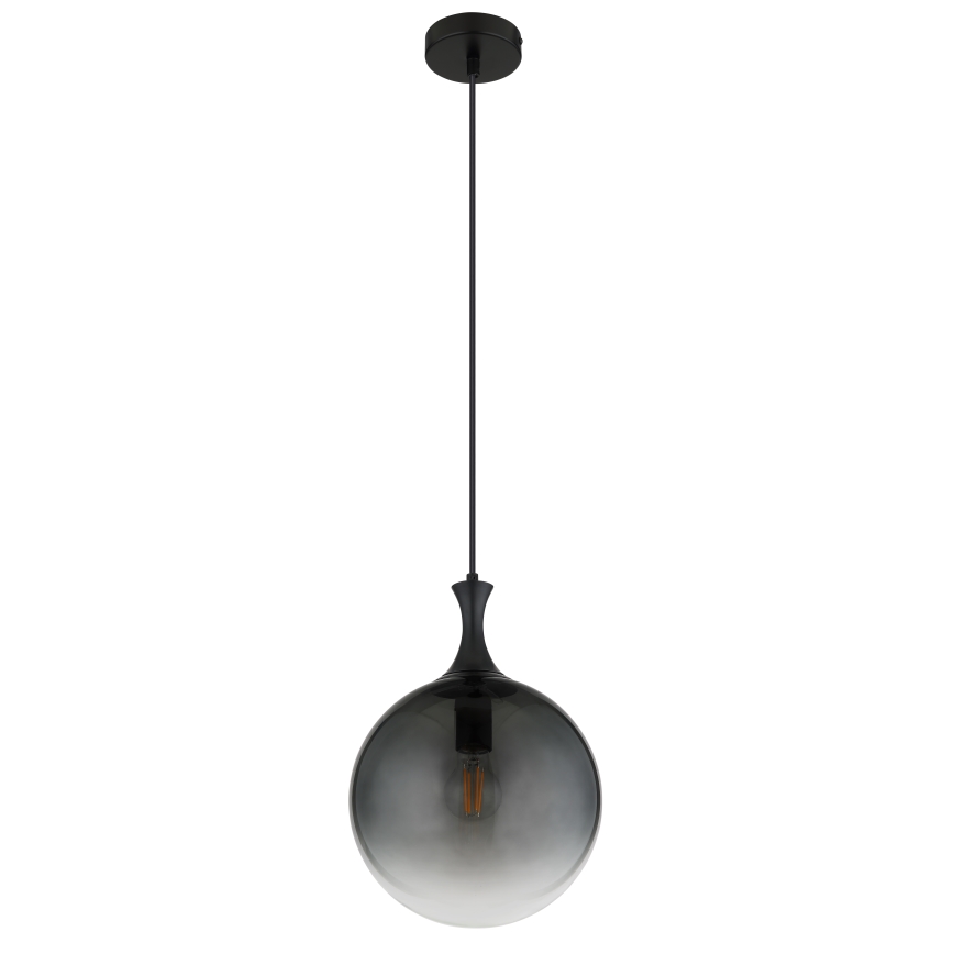 Globo - Hanglamp aan een koord 1xE27/10W/230V diameter 25 cm zwart