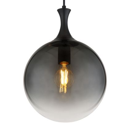 Globo - Hanglamp aan een koord 1xE27/10W/230V diameter 25 cm zwart