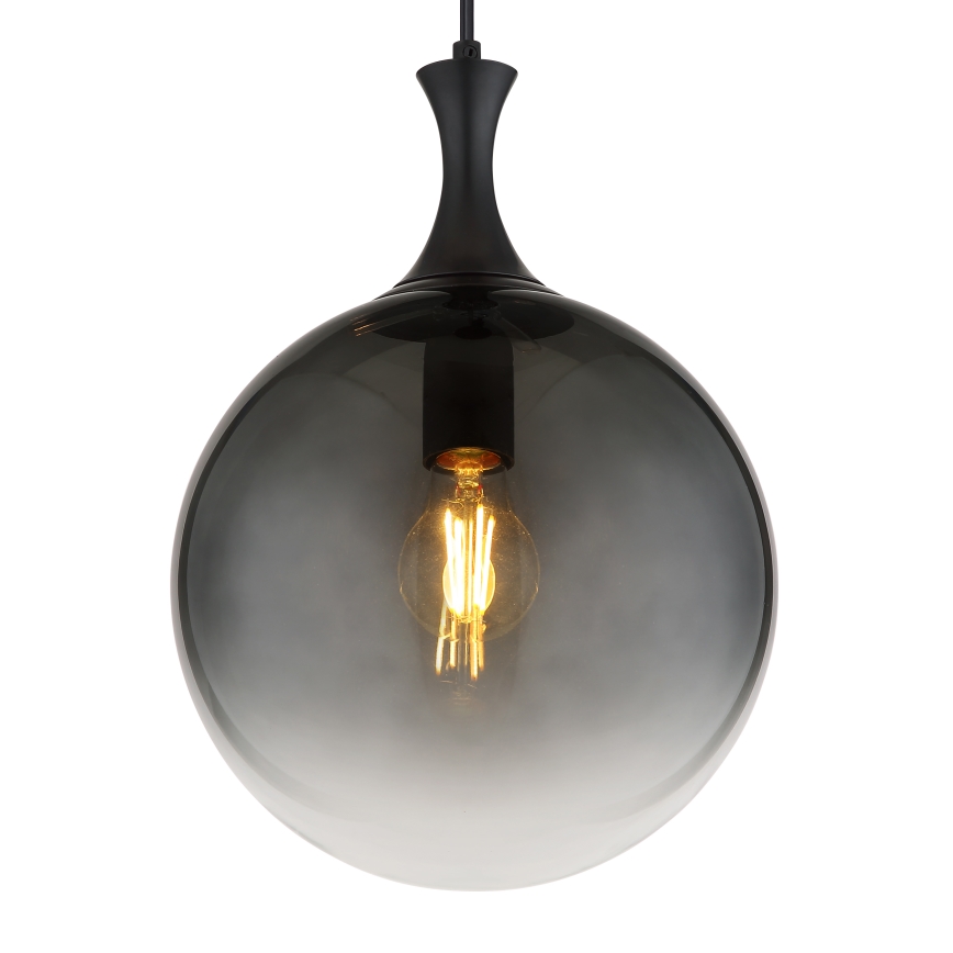 Globo - Hanglamp aan een koord 1xE27/10W/230V diameter 25 cm zwart