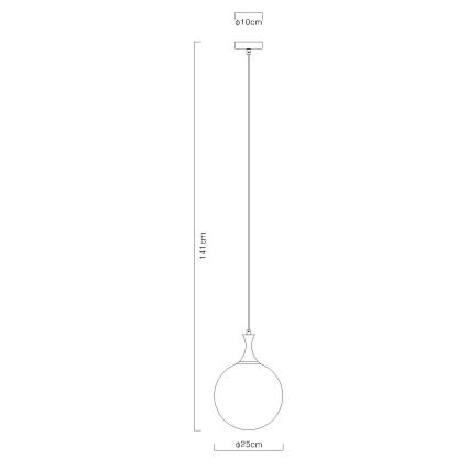 Globo - Hanglamp aan een koord 1xE27/10W/230V diameter 25 cm zwart