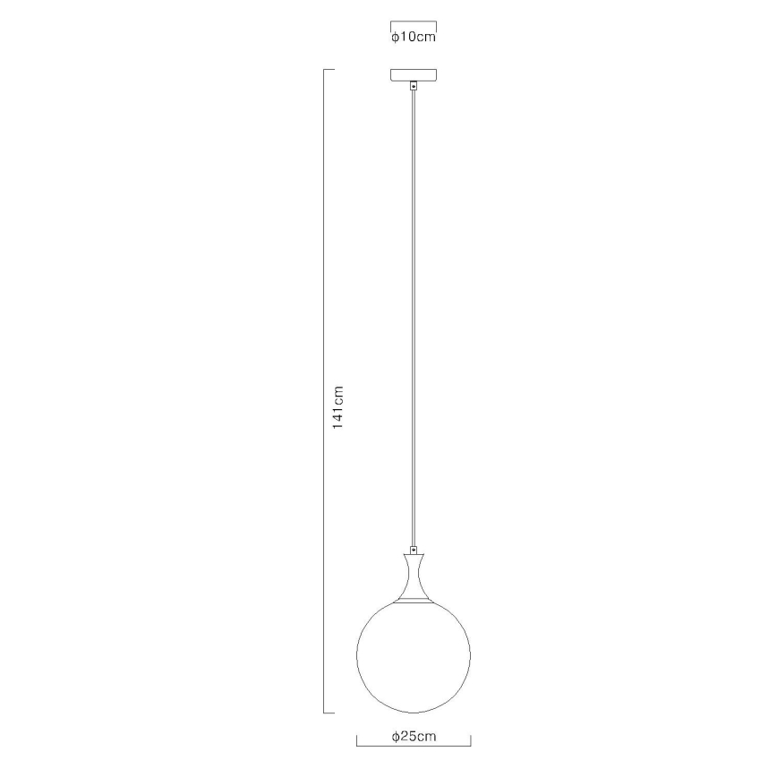 Globo - Hanglamp aan een koord 1xE27/10W/230V diameter 25 cm zwart