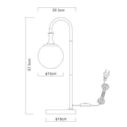 Globo - Tafellamp 1xE27/10W/230V zwart