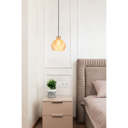 Globo - Hanglamp aan snoer 1xE27/60W/230V Ø 22 cm goudkleurig