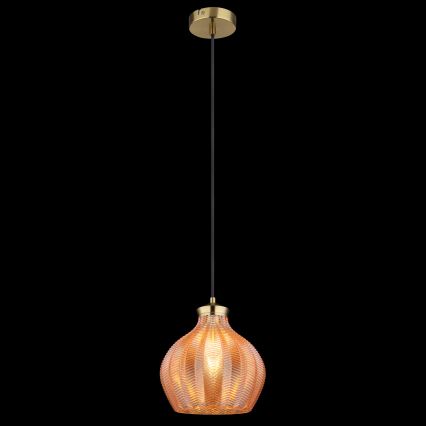 Globo - Hanglamp aan snoer 1xE27/60W/230V Ø 22 cm goudkleurig