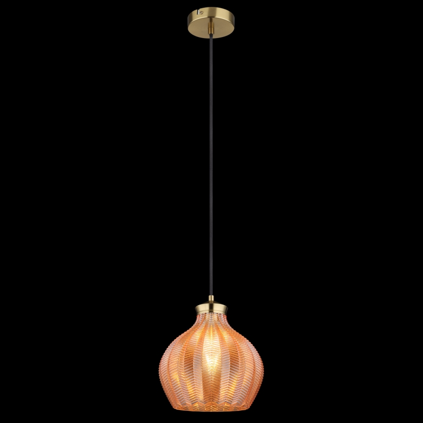 Globo - Hanglamp aan snoer 1xE27/60W/230V Ø 22 cm goudkleurig