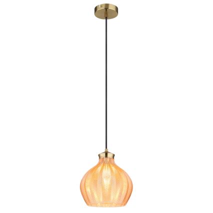 Globo - Hanglamp aan snoer 1xE27/60W/230V Ø 22 cm goudkleurig