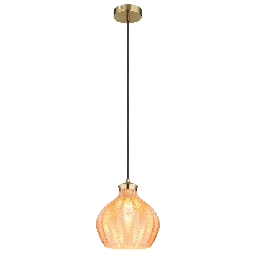 Globo - Hanglamp aan snoer 1xE27/60W/230V Ø 22 cm goudkleurig