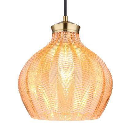 Globo - Hanglamp aan snoer 1xE27/60W/230V Ø 22 cm goudkleurig