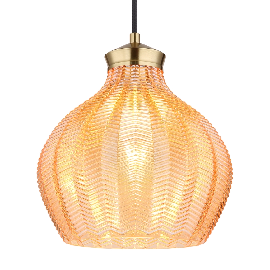 Globo - Hanglamp aan snoer 1xE27/60W/230V Ø 22 cm goudkleurig
