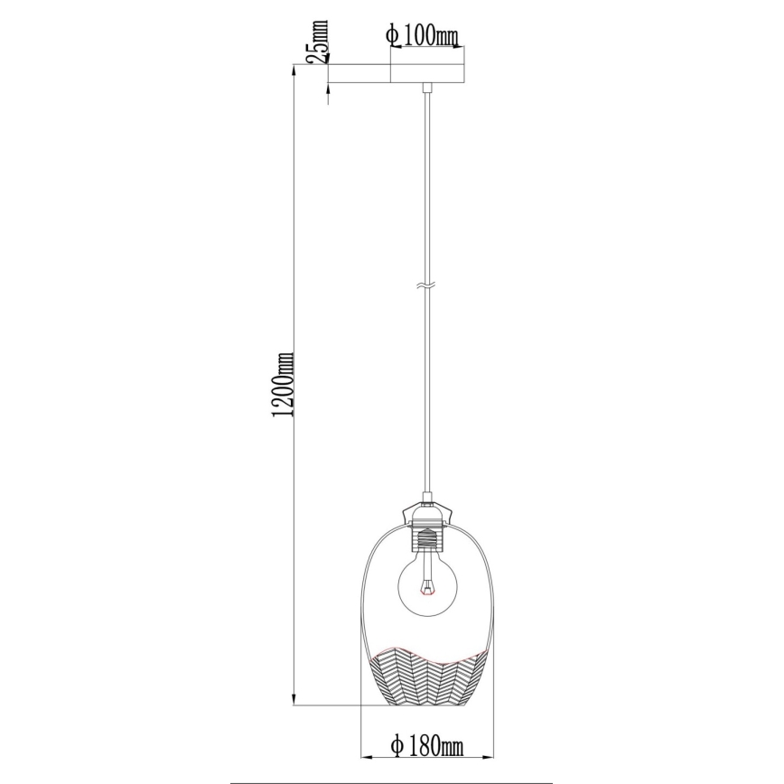 Globo - Hanglamp aan snoer 1xE27/60W/230V Ø 22 cm goudkleurig