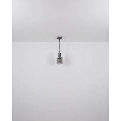 Globo - Hanglamp aan een koord 1xE27/40W/230V diameter 18 cm bruin