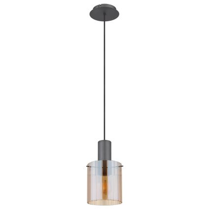 Globo - Hanglamp aan een koord 1xE27/40W/230V diameter 18 cm bruin